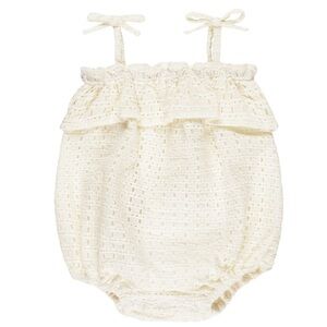 Rylee + Cru Cream ruffle romper in ivory nwt